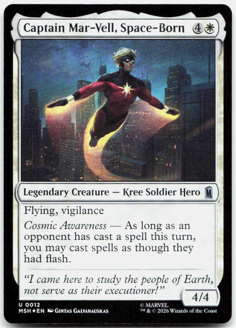Captain Mar-Vell, Space-Born NM Foil U Marvel Super Heroes 12