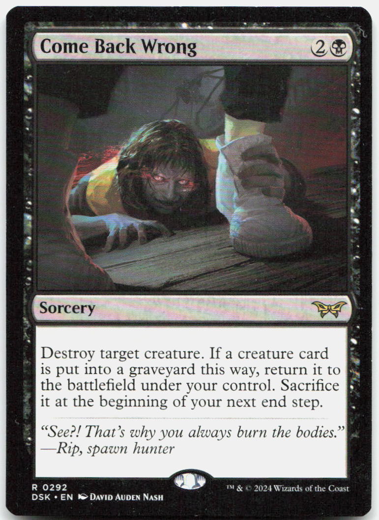 Come Back Wrong NM R Duskmourn: House of Horror 292