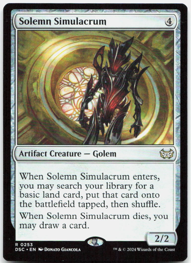 Solemn Simulacrum NM R Commander: Duskmourn: House of Horror 253