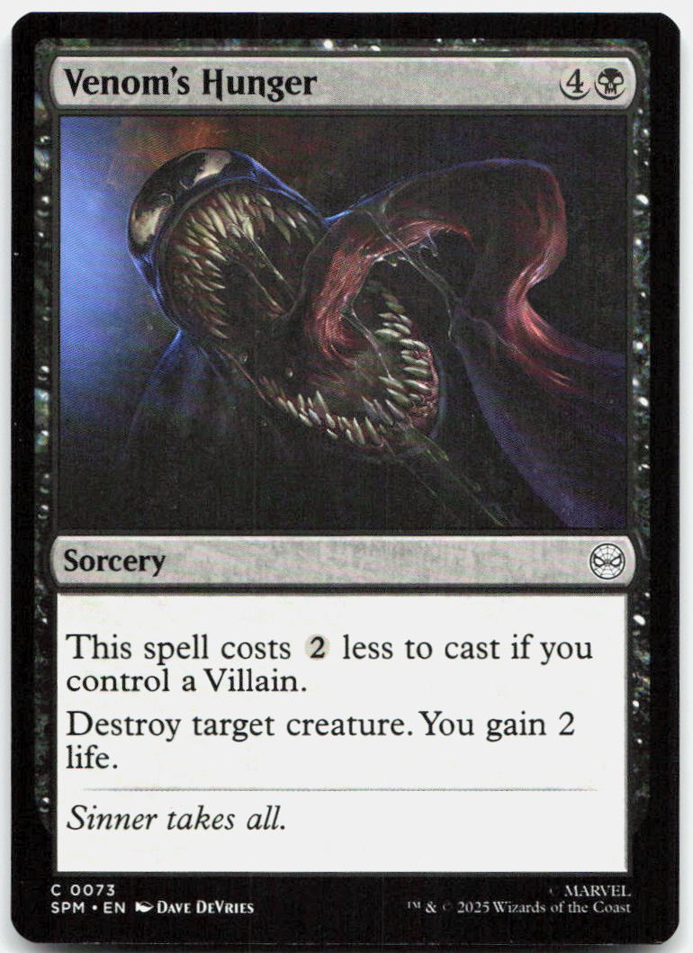 Venom's Hunger NM C Marvel's Spider-Man 73