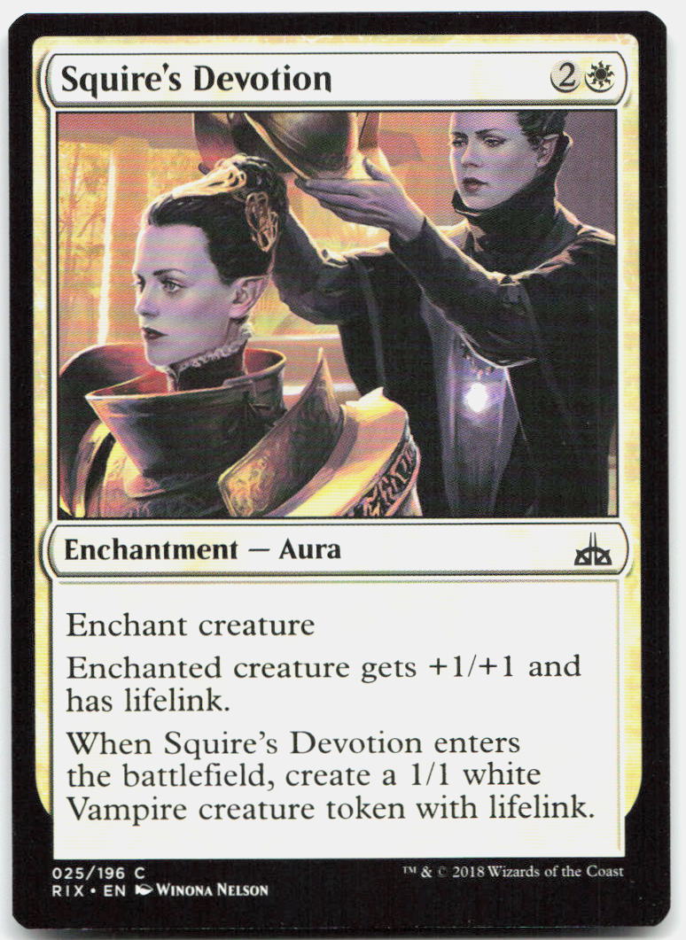 Squire's Devotion NM C Rivals of Ixalan 25