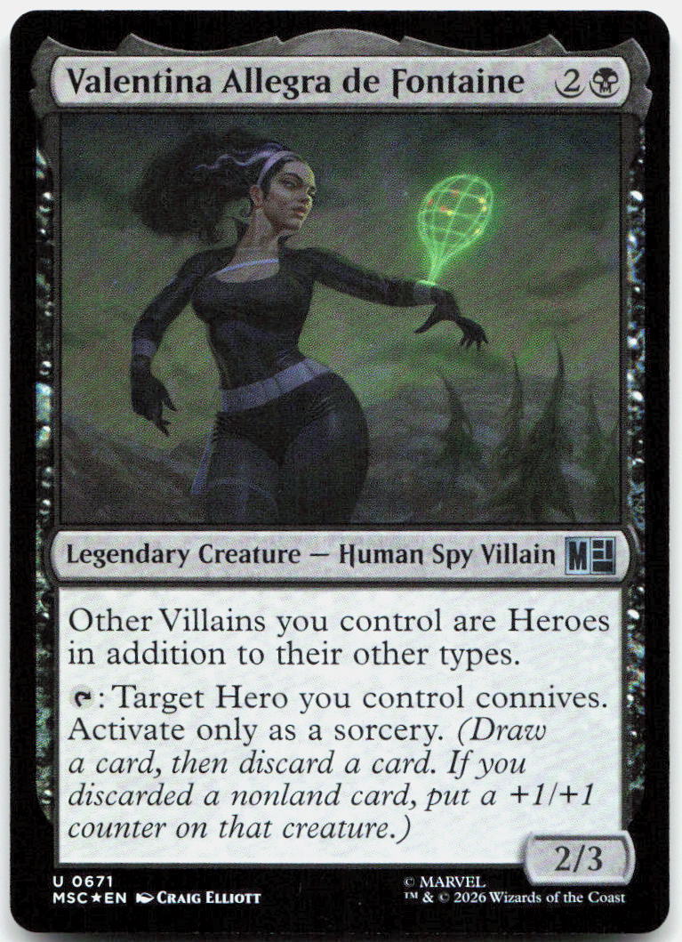 Valentina Allegra de Fontaine NM Foil U Commander: Marvel Super Heroes 671