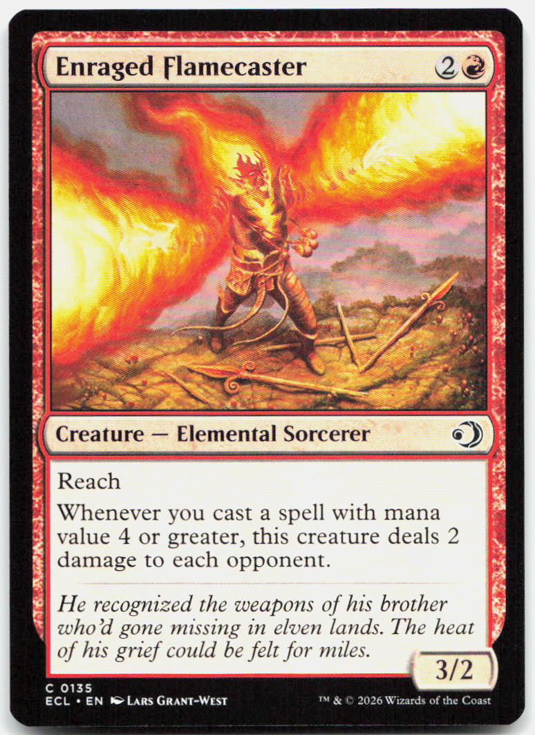 Enraged Flamecaster NM C Lorwyn Eclipsed 135