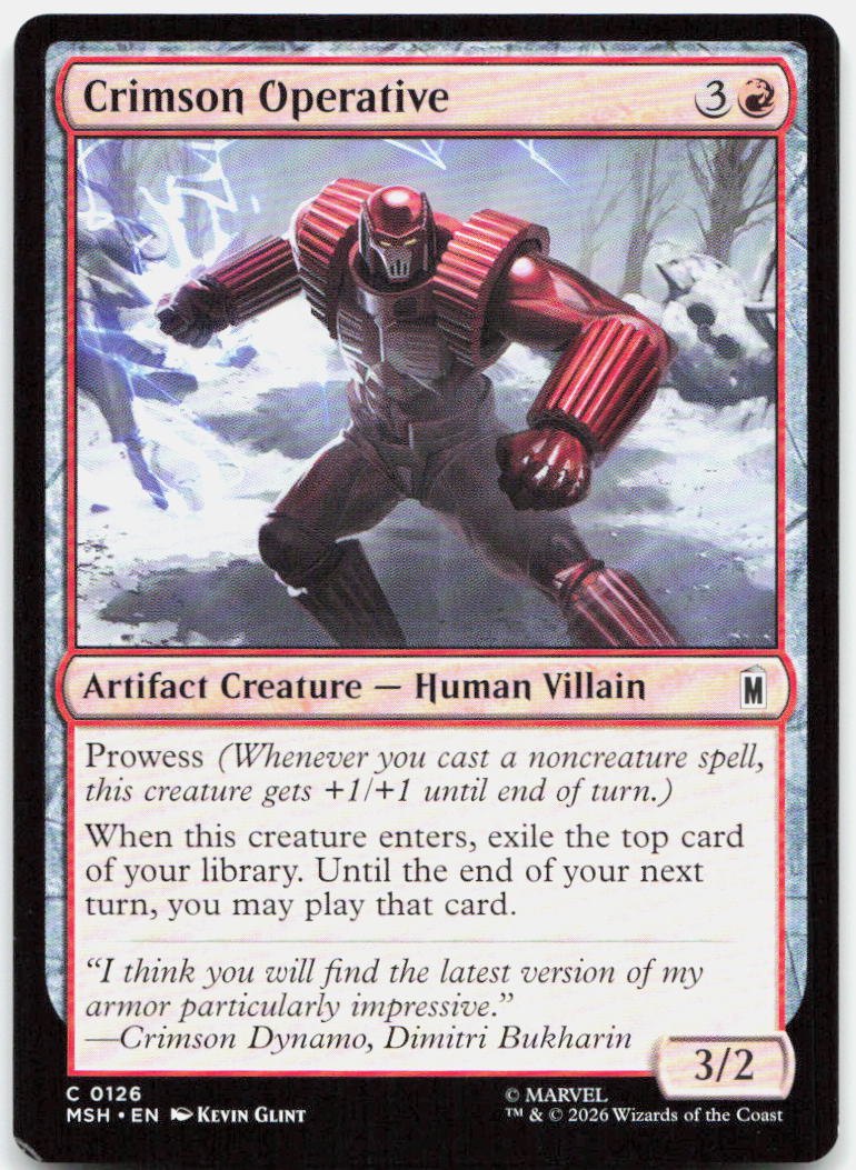 Crimson Operative NM C Marvel Super Heroes 126