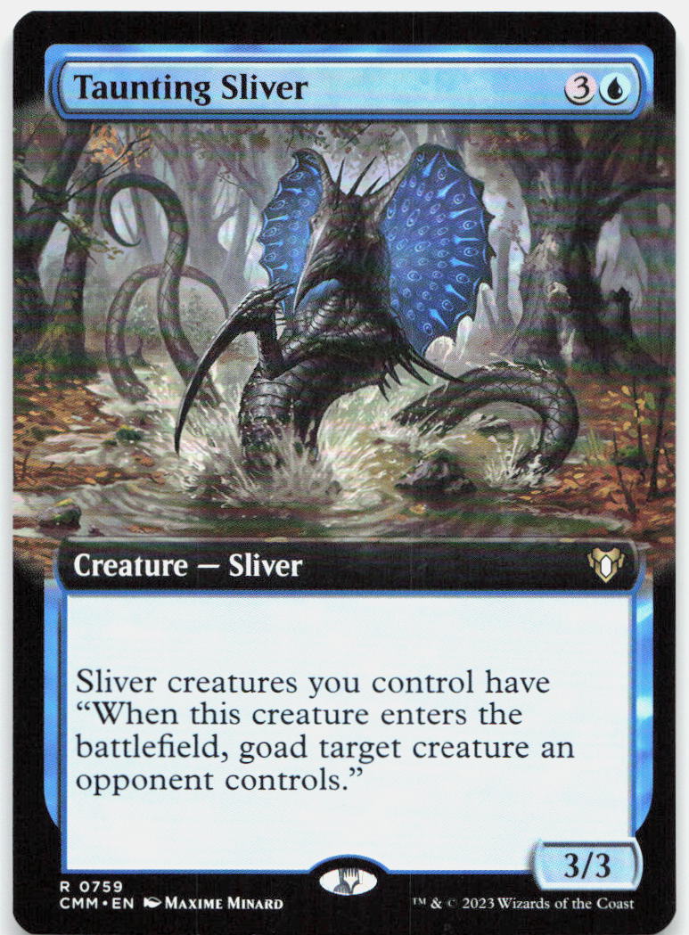 Taunting Sliver (Extended Art) NM R Commander Masters 759