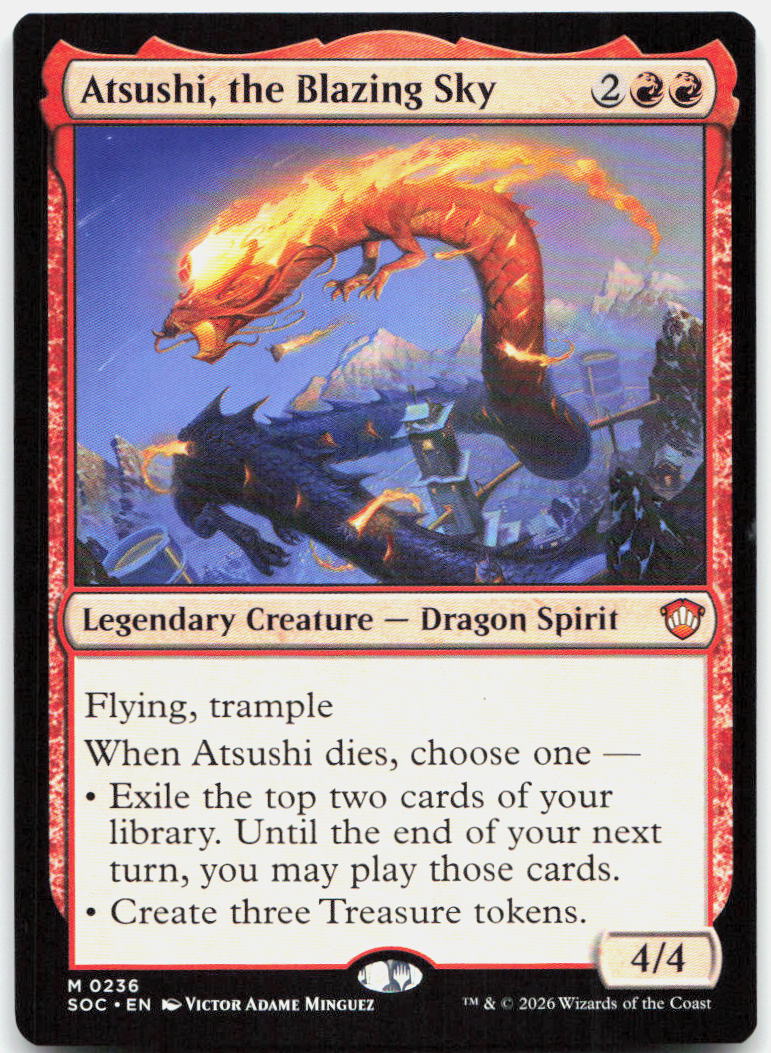 Atsushi, the Blazing Sky NM M Commander: Secrets of Strixhaven 236