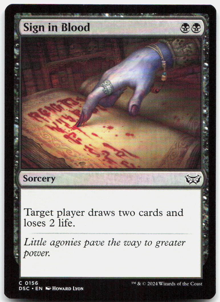 Sign in Blood NM C Commander: Duskmourn: House of Horror 156
