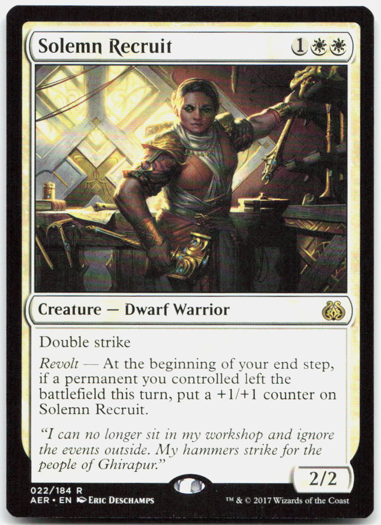 Solemn Recruit NM R Aether Revolt 22