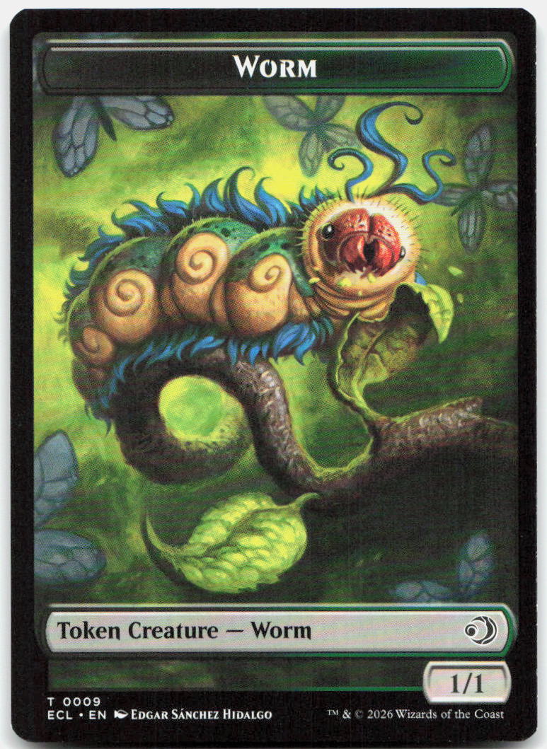 Merfolk // Worm Double-Sided Token NM T Lorwyn Eclipsed 8 // 9