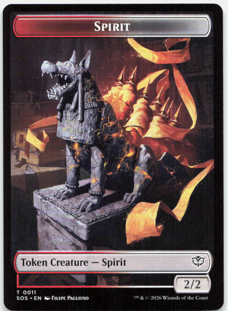 Fractal (0005) // Spirit (0011) Double-Sided Token NM T Secrets of Strixhaven
