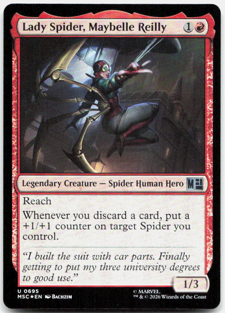 Lady Spider, Maybelle Reilly NM Foil U Commander: Marvel Super Heroes 695