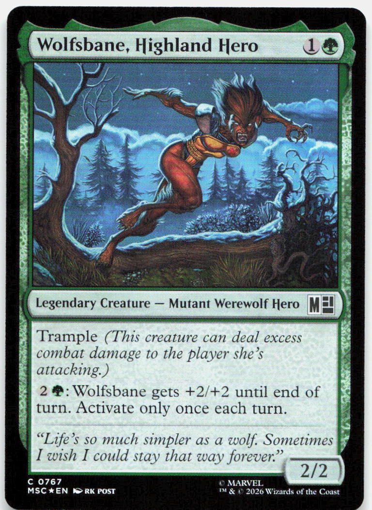 Wolfsbane, Highland Hero NM Foil C Commander: Marvel Super Heroes 767