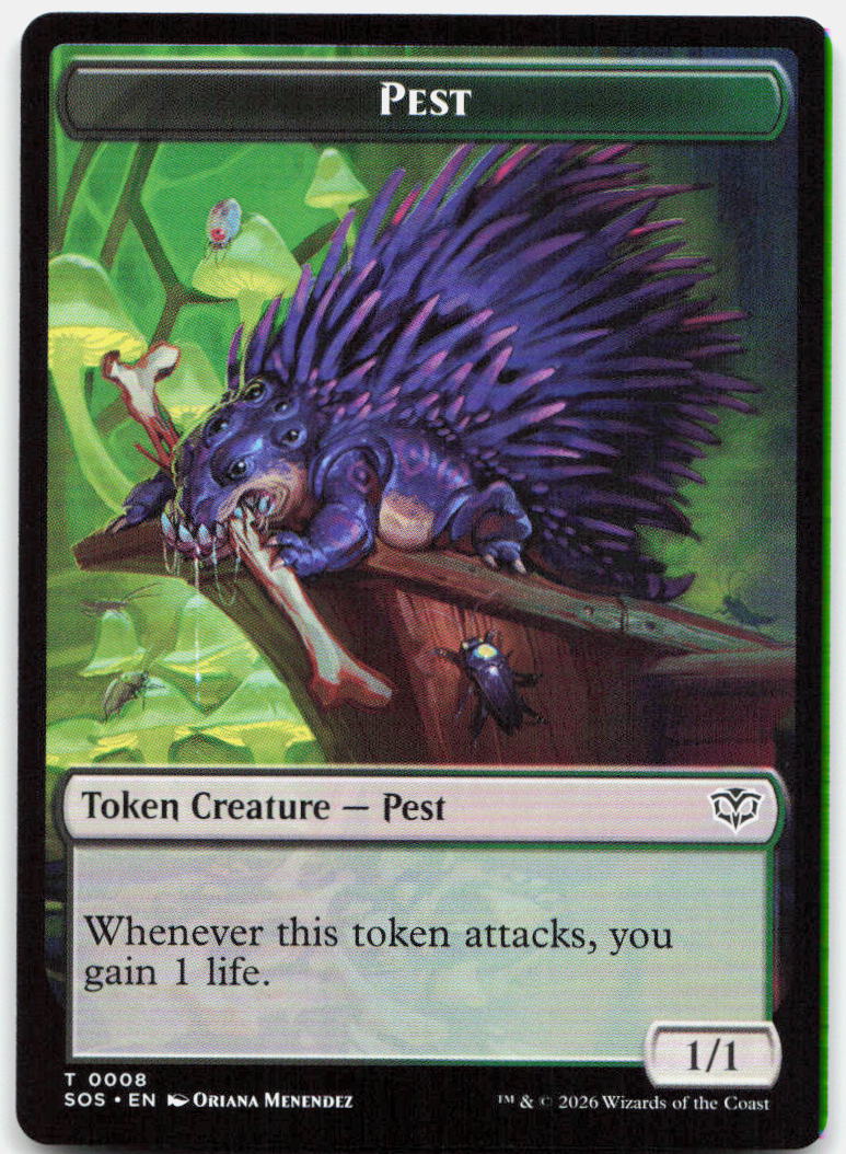Fractal (0004) // Spirit (0010) Double-Sided Token NM T Secrets of Strixhaven 4 // 10