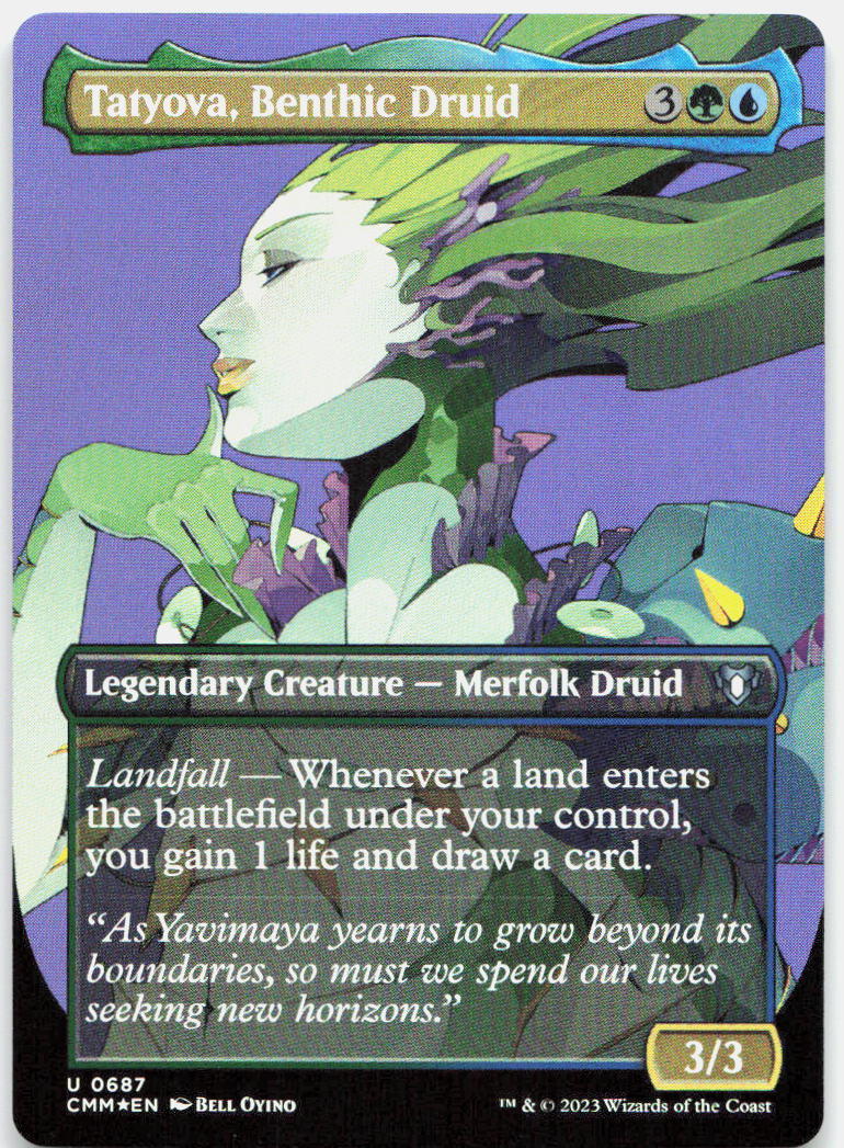 Tatyova, Benthic Druid (Borderless) NM Foil U Commander Masters 687