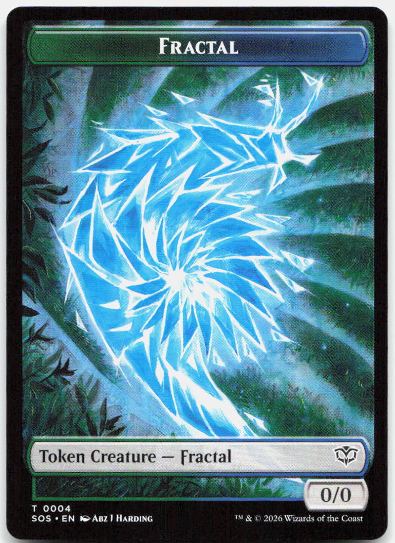 Fractal (0004) // Pest (0008) Double-Sided Token NM T Secrets of Strixhaven
