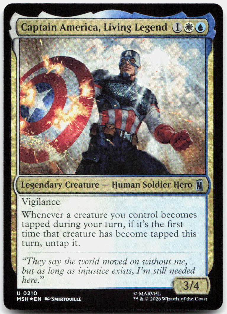 Captain America, Living Legend NM Foil U Marvel Super Heroes 210