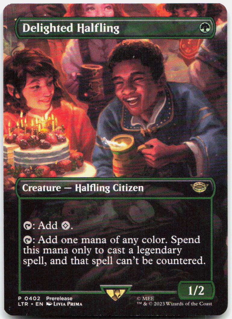 Delighted Halfling (Borderless) NM P: LOTR: Tales of Middle-earth 402