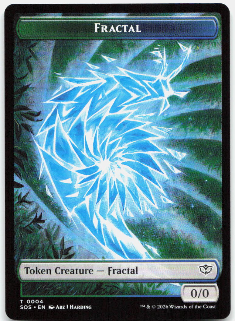 Fractal (0004) // Inkling (006) Double-Sided Token NM T Secrets of Strixhaven