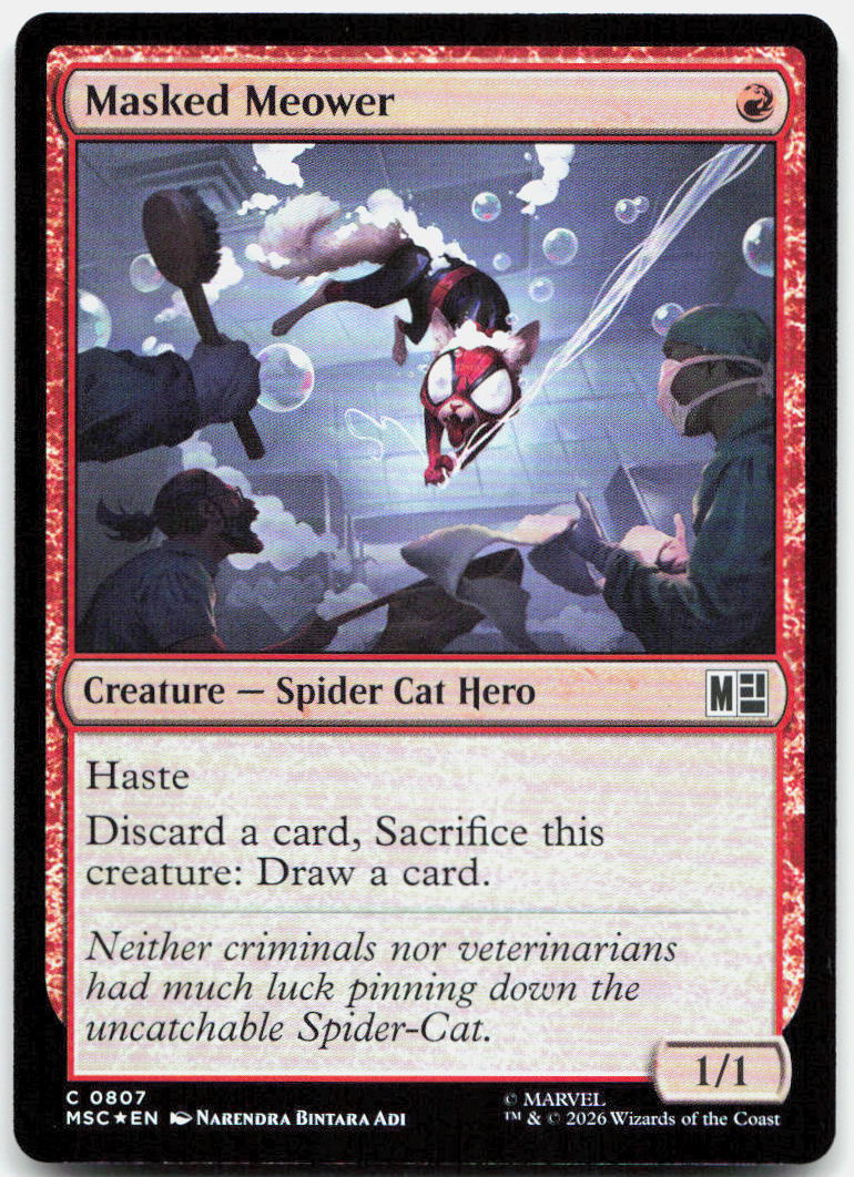 Masked Meower NM Foil C Commander: Marvel Super Heroes 807