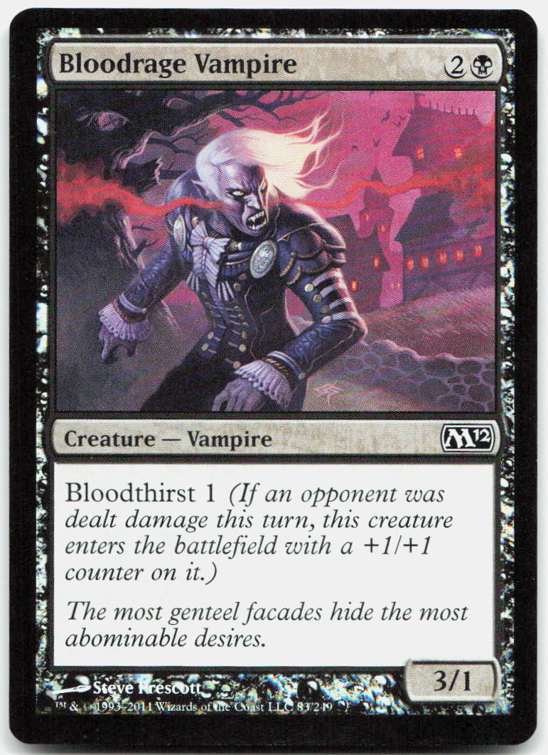 Bloodrage Vampire NM Foil C Magic 2012 (M12) 83
