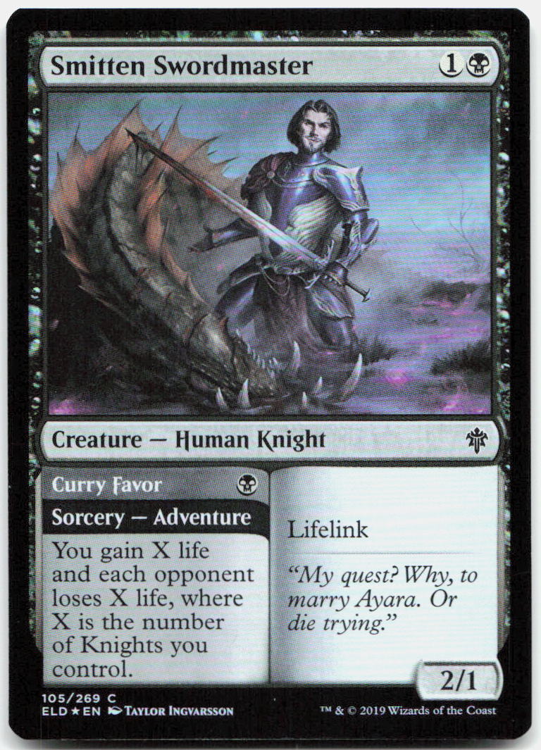 Smitten Swordmaster NM Foil C Throne of Eldraine 105