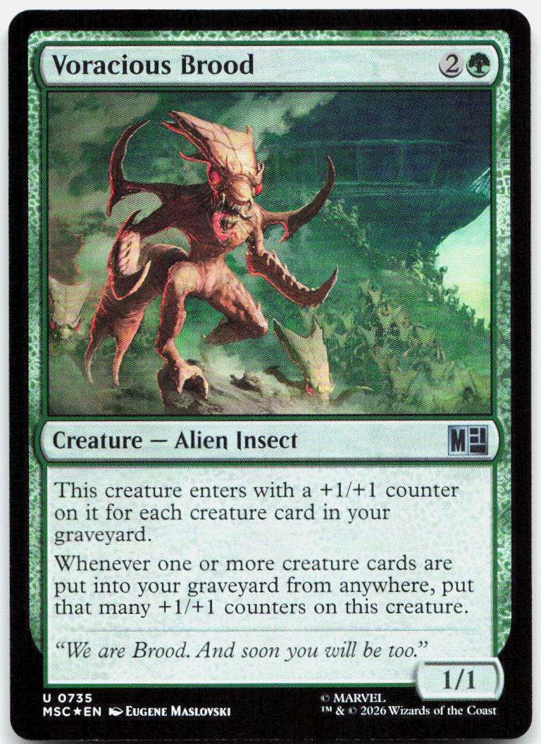 Voracious Brood NM Foil U Commander: Marvel Super Heroes 735