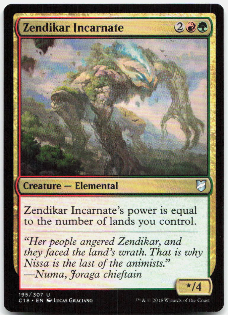 Zendikar Incarnate NM U Commander 2018 195