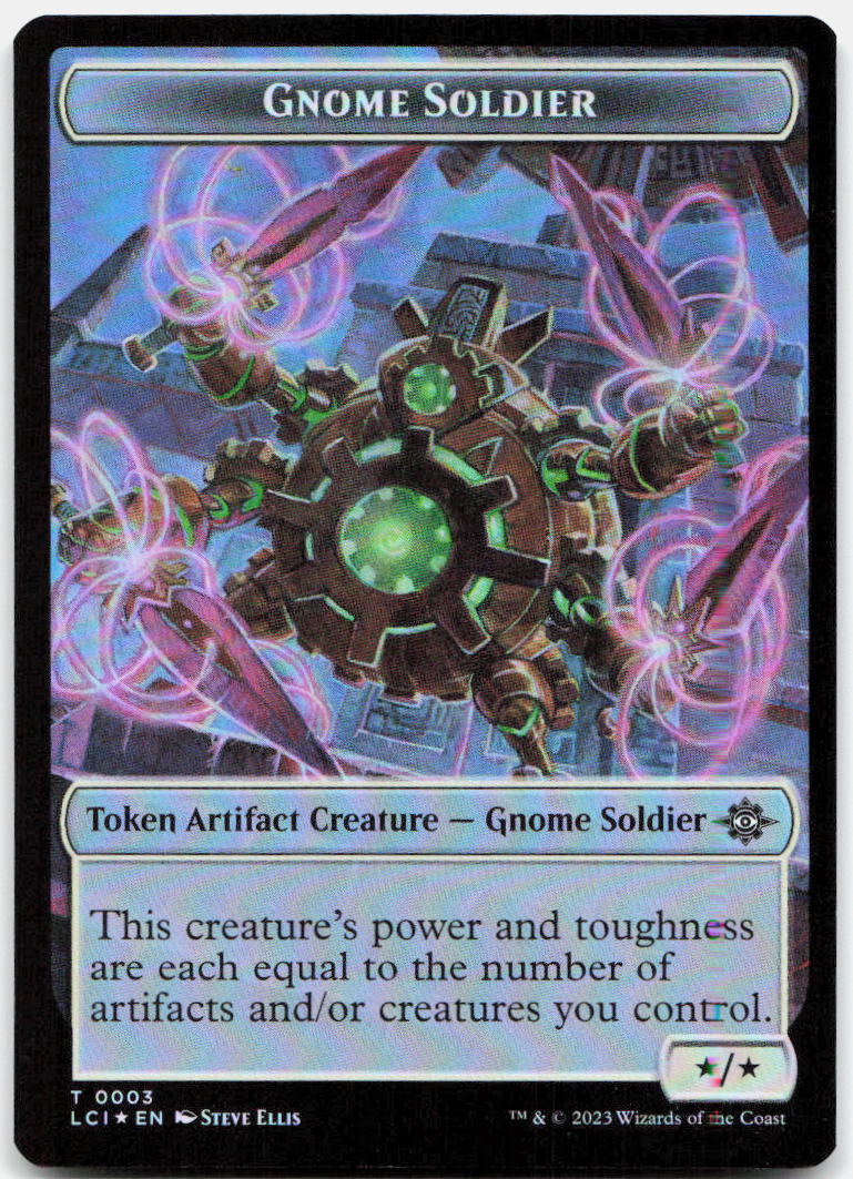 Treasure (0002) // Gnome Soldier Double-Sided Token NM Foil T Universes Beyond: