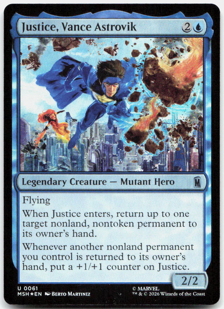 Justice, Vance Astrovik NM Foil U Marvel Super Heroes 61