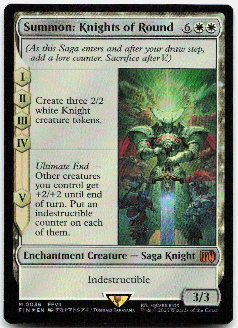 Summon: Knights of Round NM Foil M Prerelease Cards 36