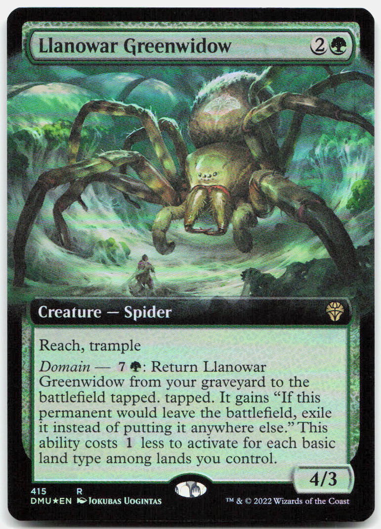 Llanowar Greenwidow (Extended Art) NM Foil R Dominaria United 415