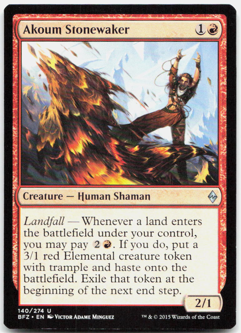 Akoum Stonewaker NM U Battle for Zendikar 140