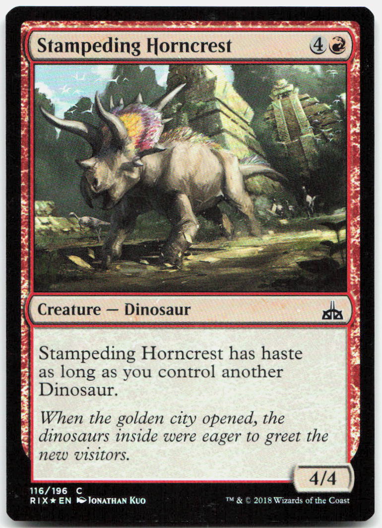 Stampeding Horncrest NM Foil C Rivals of Ixalan 116