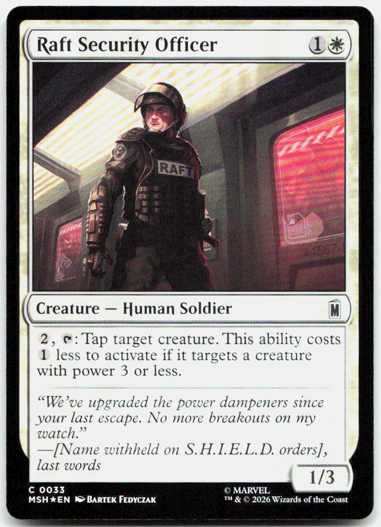Raft Security Officer NM Foil C Marvel Super Heroes 33