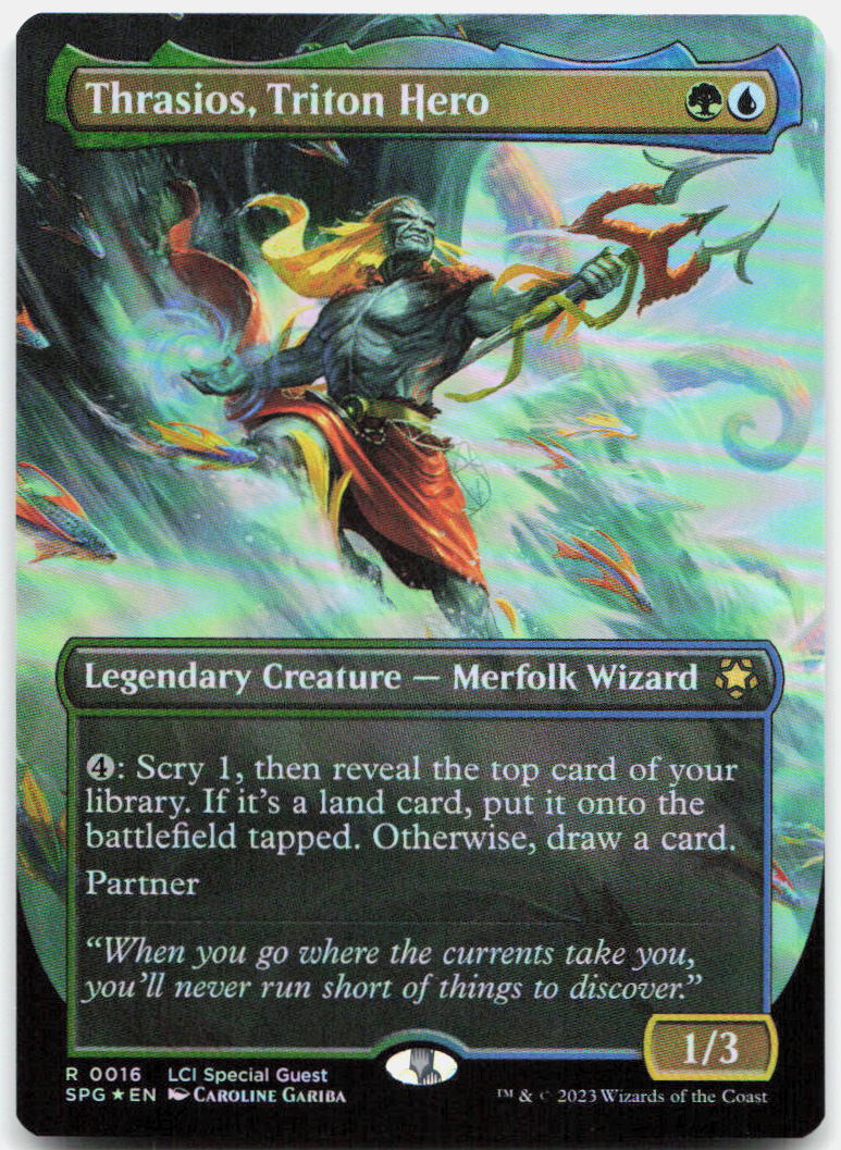 Thrasios, Triton Hero (Borderless) NM Foil R Special Guests 16