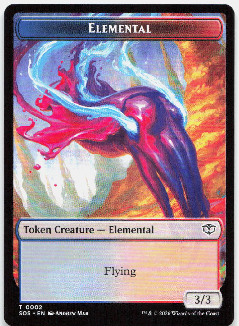Elemental (0002) // Treasure Double-Sided Token NM T Secrets of Strixhaven