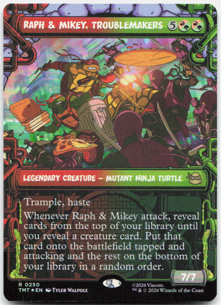 Raph & Mikey, Troublemakers (Showcase) NM Foil R Teenage Mutant Ninja Turtles 25