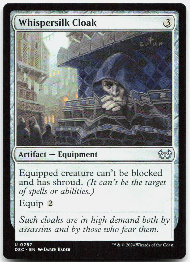 Whispersilk Cloak NM U Commander: Duskmourn: House of Horror 257