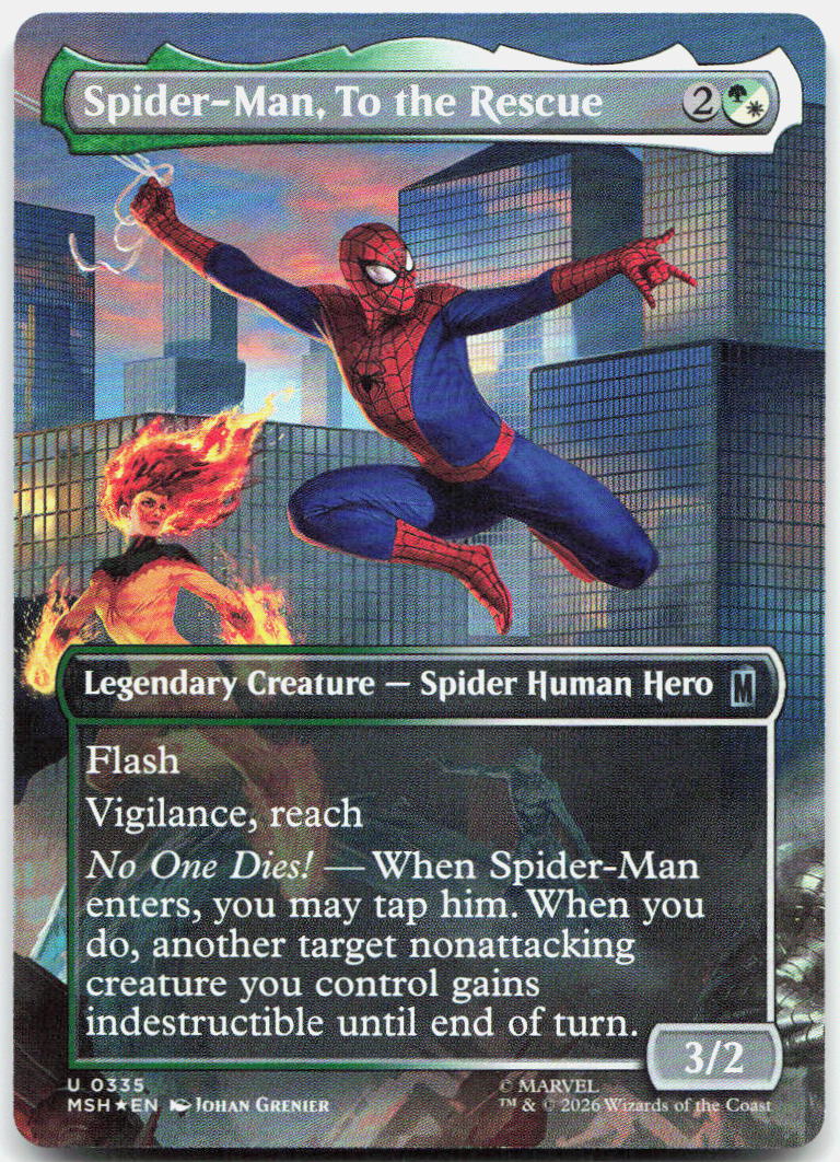 Spider-Man, To the Rescue (Borderless) NM Foil U Marvel Super Heroes 335