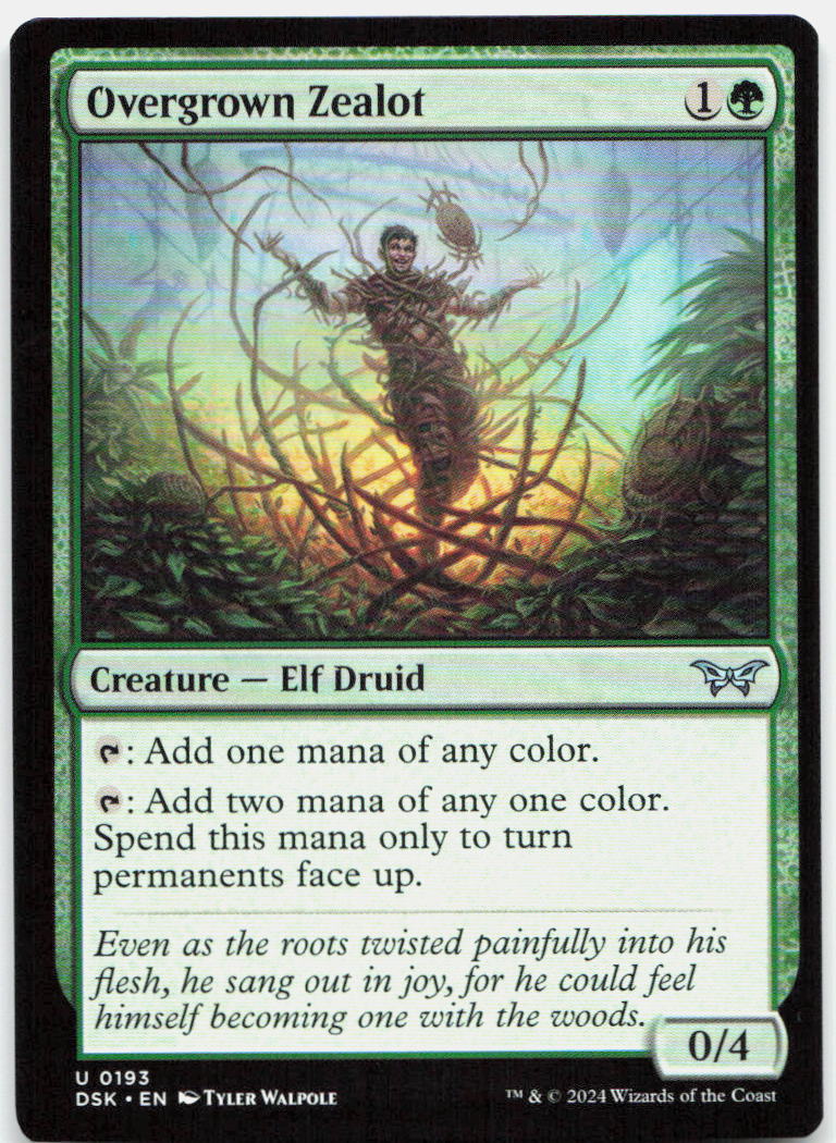 Overgrown Zealot NM U Duskmourn: House of Horror 193