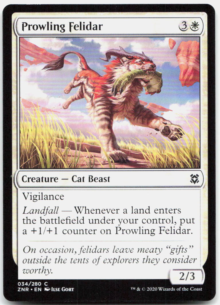 Prowling Felidar NM C Zendikar Rising 34