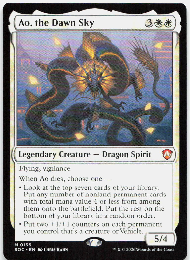 Ao, the Dawn Sky NM M Commander: Secrets of Strixhaven 135