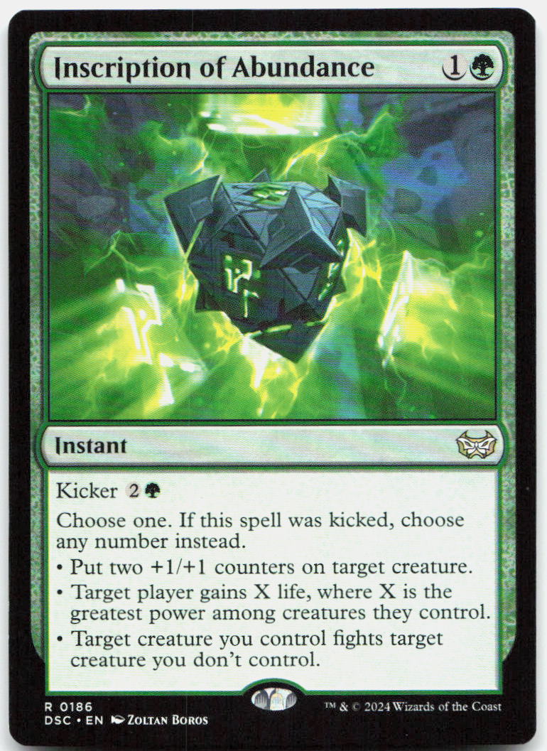 Inscription of Abundance NM R Commander: Duskmourn: House of Horror 186
