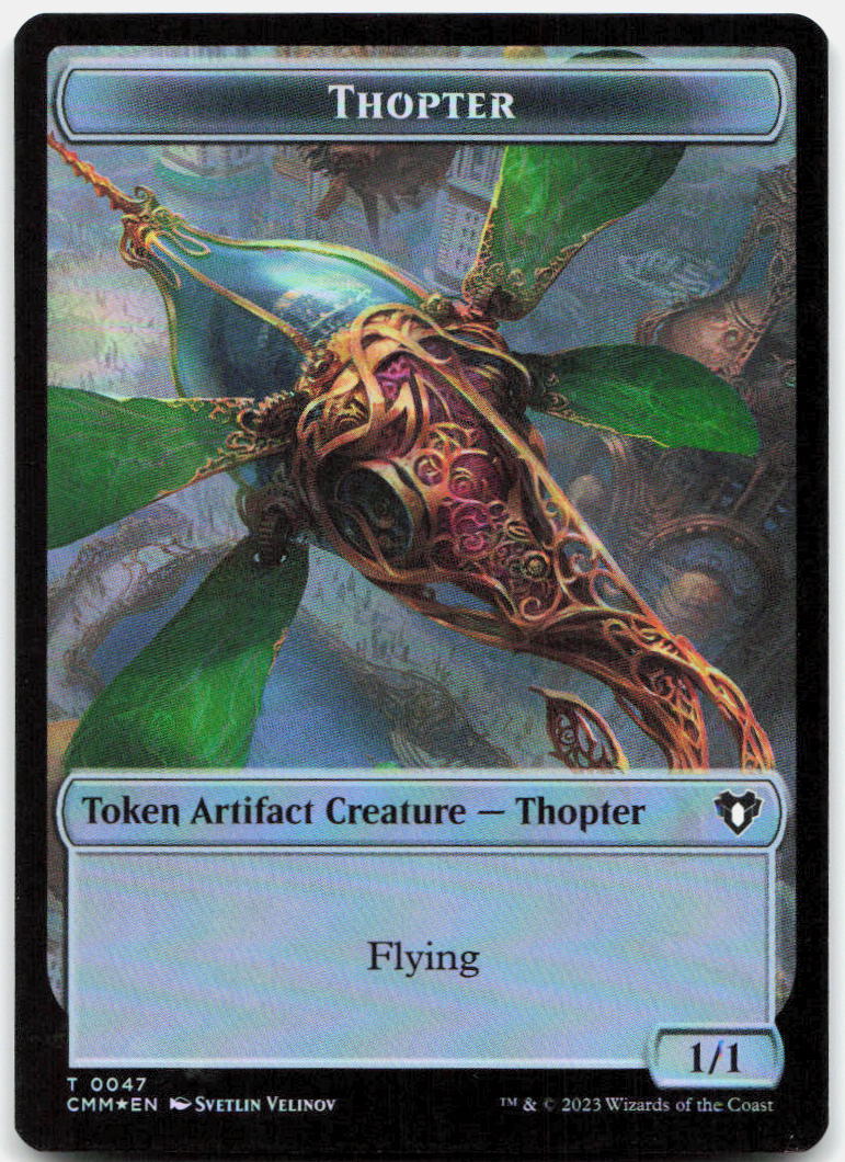 Thopter // Dragon (0021) Double-Sided Token NM Foil T Commander Masters 47 // 21