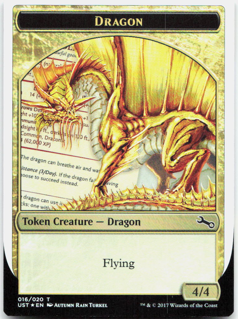 Dragon Token (Gold) NM Foil T Unstable 16