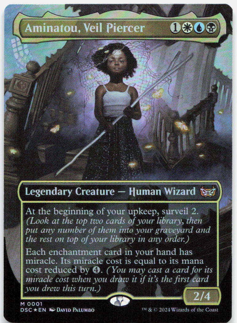 Aminatou, Veil Piercer (Borderless) NM Foil M: Duskmourn: House of Horror 1