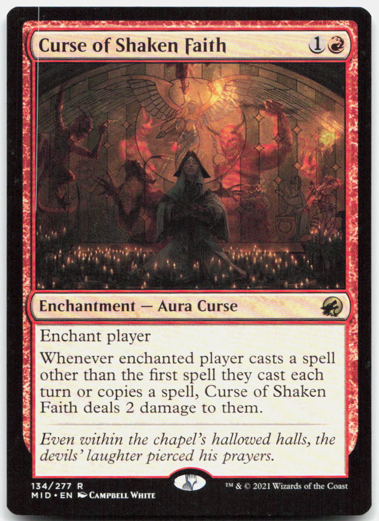 Curse of Shaken Faith NM R Innistrad: Midnight Hunt 134