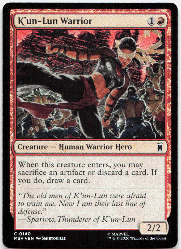 K'un-Lun Warrior NM Foil C Marvel Super Heroes 140