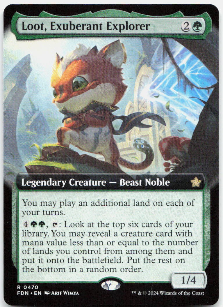 Loot, Exuberant Explorer (Extended Art) NM R Foundations 470