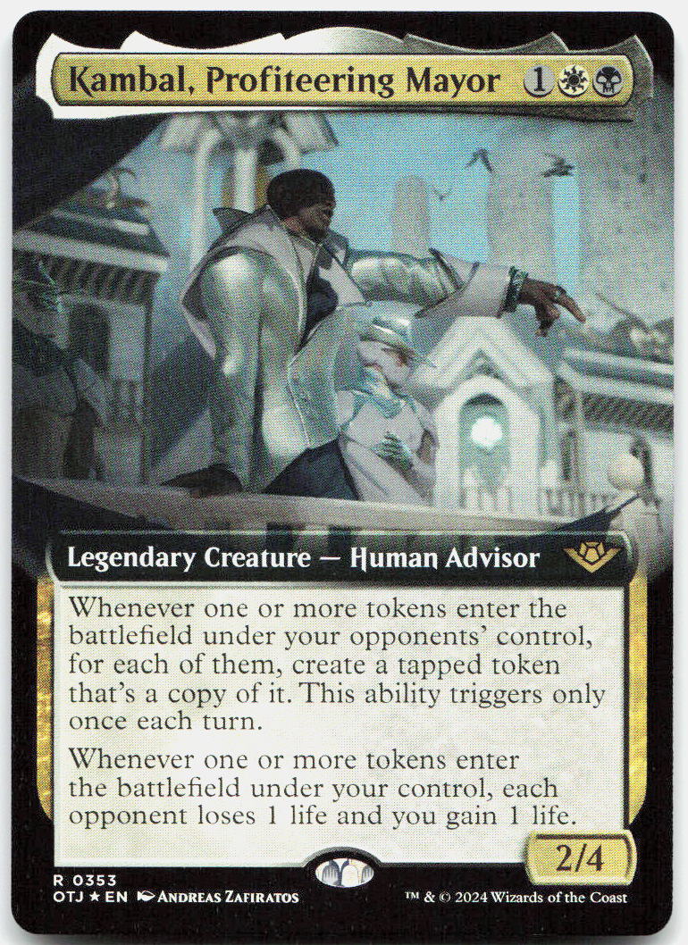 Kambal, Profiteering Mayor (Extended Art) NM Foil R Outlaws of Thunder Junction